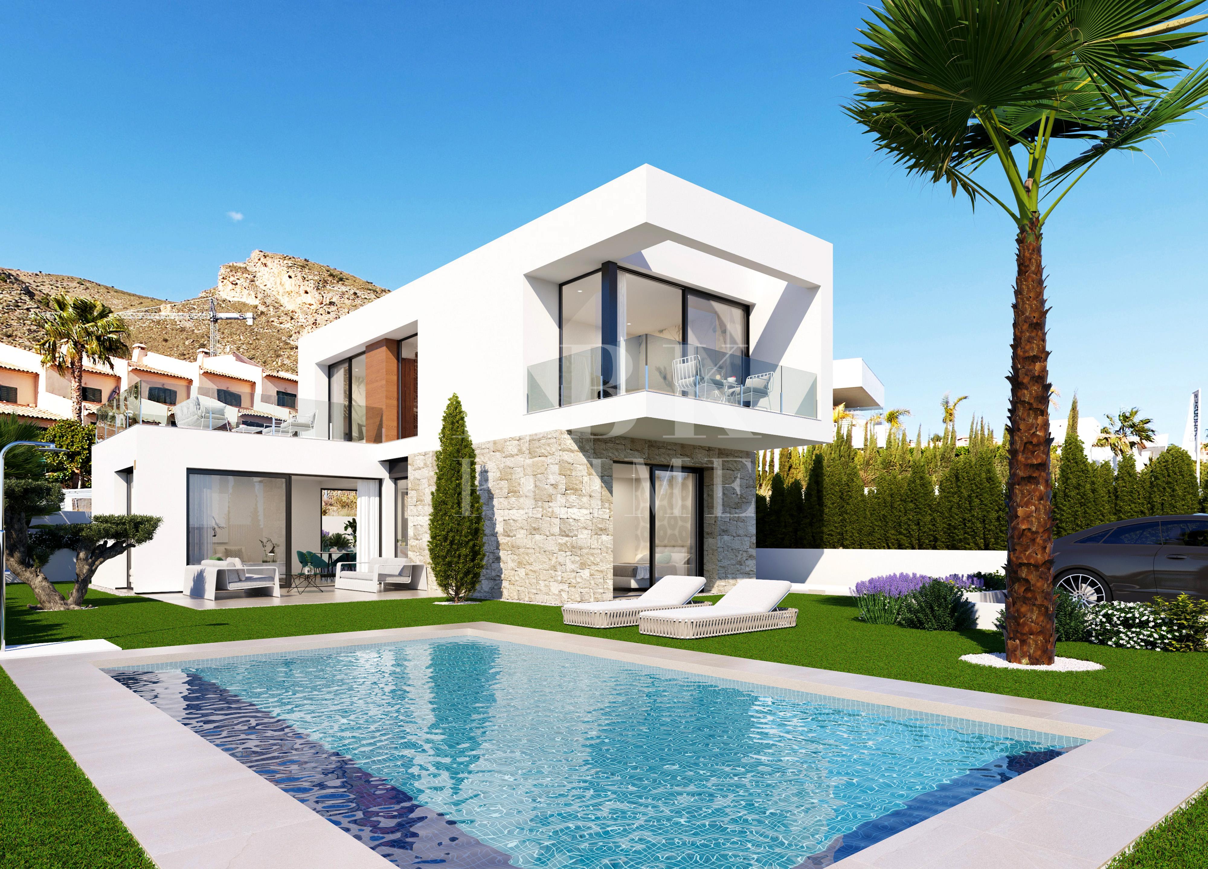 New construction promotion of semi-detached villas for sale in Finestrat
